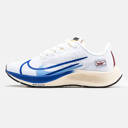 Чоловічі Кросівки Nike Air Zoom Pegasus 37 White Blue / Найк Аїр Зум Пегасус 37 Білі з Синім, фото 1