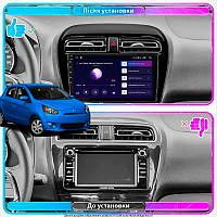 Al Штатная магнитола для Mitsubishi Mirage VI 2012-2015 экран 9" 1/16Gb Wi-Fi GPS Base Android