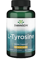 Л-тирозин (L-Tyrosine) от Swanson, 500 мг, 100 вегетарианских капсул.