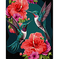 Картина по номерам Изумрудные колибри с красками металлик KHO6581 40х50 Лучшая цена на PokupOnline