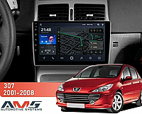 Штатная магнитола AMS T910 6+128 Gb Peugeot 307 1 2001-2008 9"