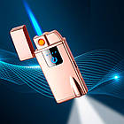 Запальничка USB + турбо з ліхтариком у подарунковому пакованні US-642Gold, фото 3