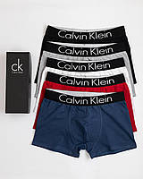 Мужской набор Calvin Klein Black Steel Modal, мужские трусы Кельвин Кляйн 2-5 шт, трусы на Лето Модал M cotton (без коробки)