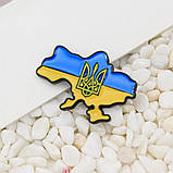 Шикарна брошка значок прапор и карта України жовто-синій, фото 5