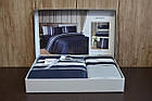 Комплект постільної білизни First Choice Deluxe Satin DARK 160х220 см сімейний Artwel Navy Blue, фото 4