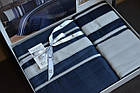 Комплект постільної білизни First Choice Deluxe Satin DARK 160х220 см сімейний Artwel Navy Blue, фото 5