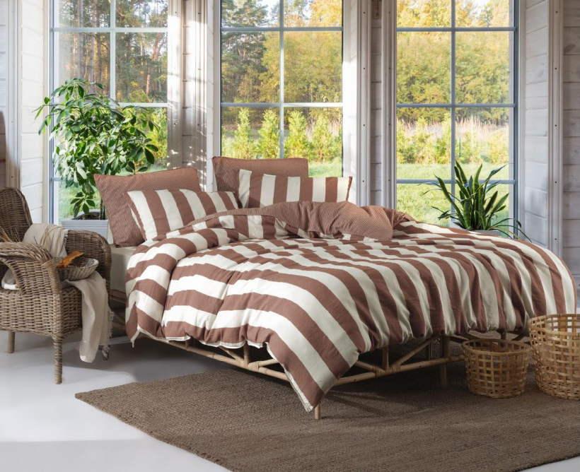 Постільна білизна Turkiz Naturel 200 х 220 см Epaisse Brown, фото 1