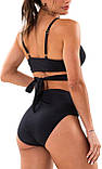 Чорний купальник із завищеною посадкою ліф-топ із чашками, фото 8