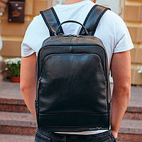 Мужской кожаный рюкзак для ноутбука и поездок Tiding Bag 72-8781 черный FM