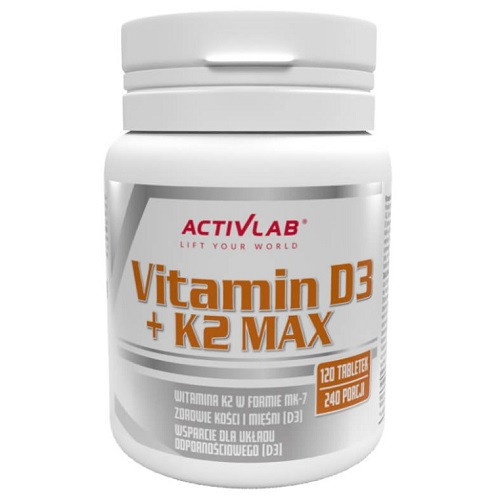 Вітаміни та мінерали Activlab Vitamin D3 + K2 Max (120 таблеток.)