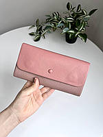 Женский мягкий кошелёк на магнитах из экокожи розовый