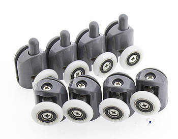 Комплект роликів для душових кабін (СКЛ1001+СКЛ1002) 4+4 25 мм Сірий