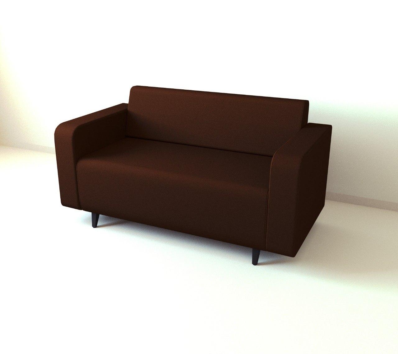 Диван офісний Tobi Sho Арне з підлокітниками 1380х700х740 мм, шкірзам Bright Brown/2231
