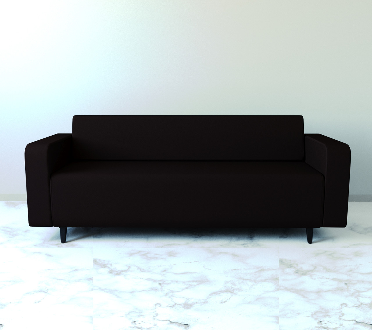 Диван офісний Tobi Sho Арне з підлокітниками 1880х700х740 мм, шкірзам Brown/22311, фото 1