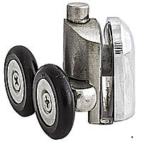 Ролик душової кабіни подвійний, нижній, натискний, металевий, неіржавка (скл2003)