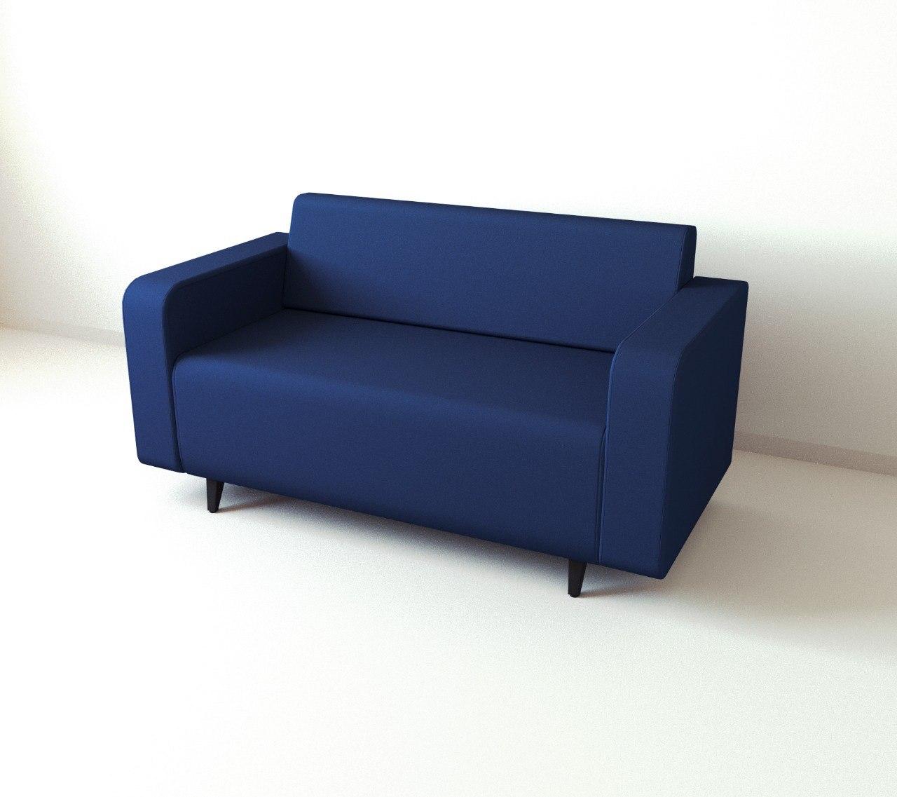 Диван офісний Tobi Sho Арне з підлокітниками 1380х700х740 мм, шкірзам Midnight Blue/2227, фото 1