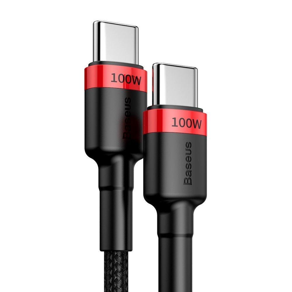Кабель Baseus Cafule USB Type-C to USB Type-C PD2.0 100W 20V 1 м Black/Red (CATKLF-SC91)