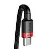 Кабель Baseus Cafule USB Type-C to USB Type-C PD2.0 100W 20W 2 м Black/Red (CATKLF-BL91), фото 5