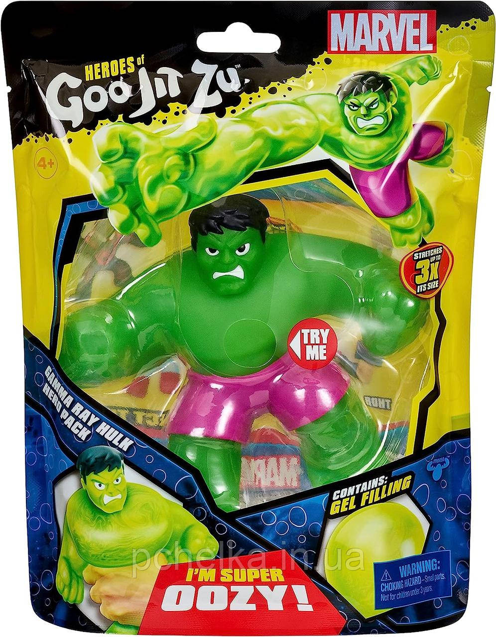 Фігурка стретч-антистрес Гуджитсу Гама Рей Халк 11 см Goo Jit Zu Gamma Ray Hulk 41225