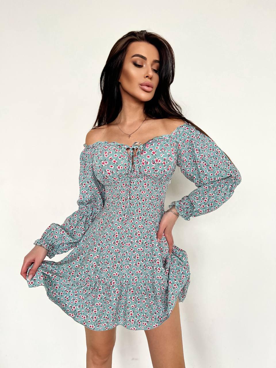 Жіноча ніжна сукня із штапеля у квітковий принт (Норма), фото 1