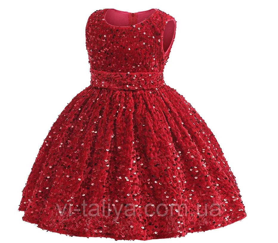 Нарядна  червона сукня для дівчат, плаття для свята