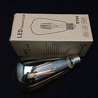 LED-лампа Едісона ST-64 (6w) (AMBER) "NEW" Filament (димована)