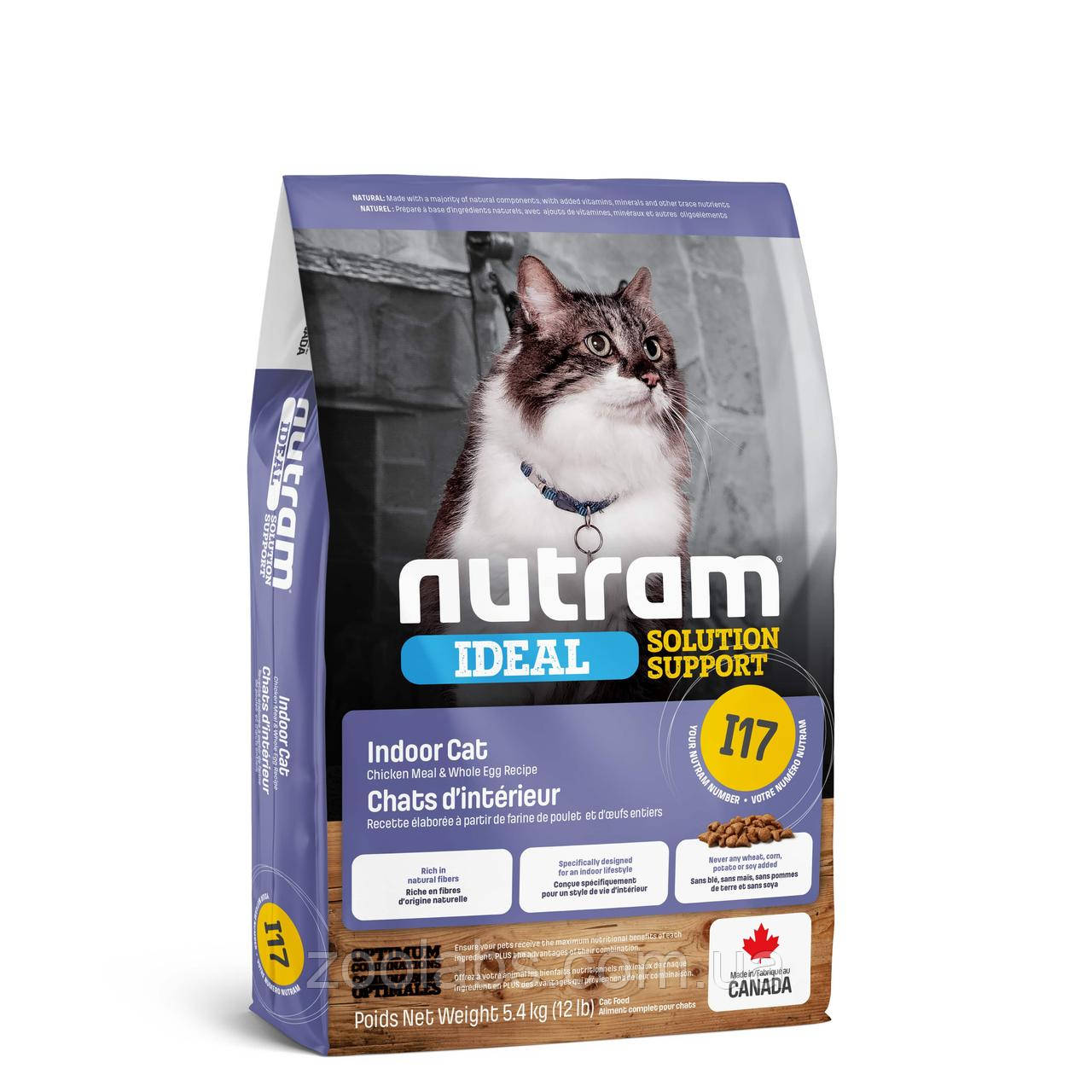 Корм Nutram для дорослих кішок | Nutram I17 Ideal Solution Support Finicky Indoor Cat Food 5,4 кг