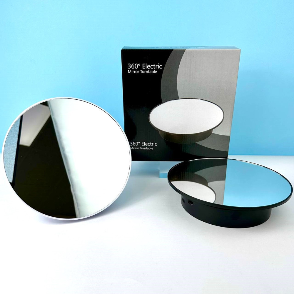 Стол зеркальный для предметной съемки Electric Mirror Turntable 20 см, черный - фото 5 - id-p2104122563