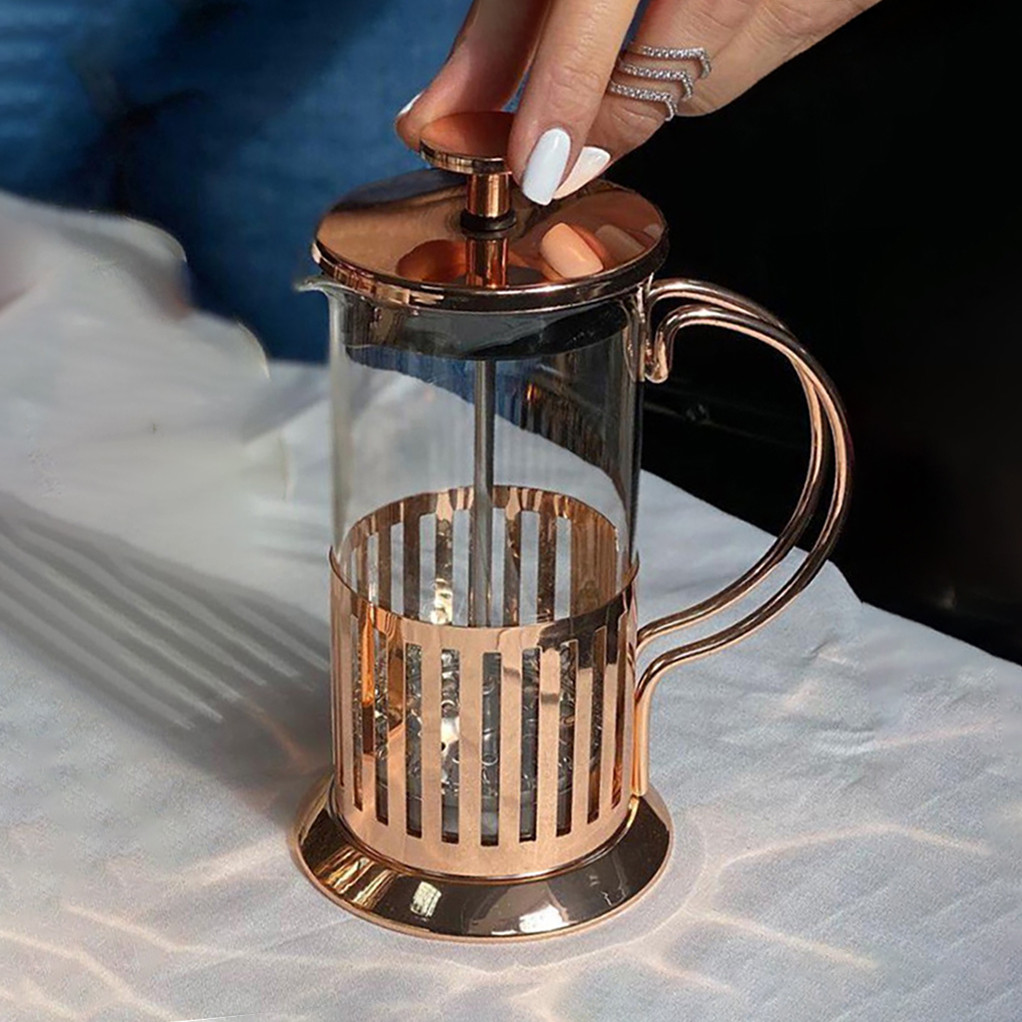 Френч-прес "Рожеве золото", 350мл (заварник для чаю та кави)