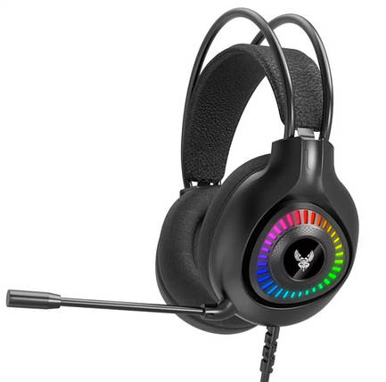 Навушники дротові ігрові GH-01 Gaming LED 8889, чорні, фото 1