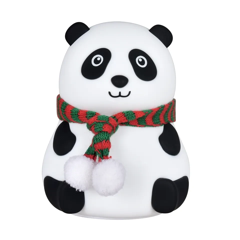 WMB Новогодний Ночник для Детей Панда с аккумулятором и праздничным шарфом. - фото 1 - id-p2104118073