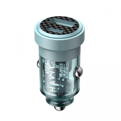 Автомобільний зарядний пристрій Havit HV-CC2016 USB+Type-C 30W блакитний