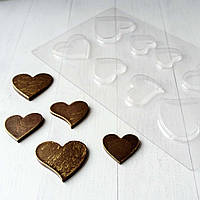 Пластиковая форма (молд) "Сердце 2" для шоколада, 3см, 4см, 5см.