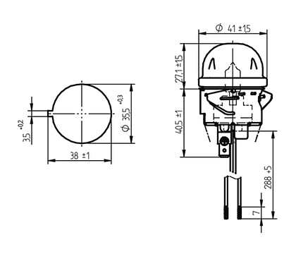 Лампа до +500 °C (лампочка G4 12V 20Вт) патрон 35 мм термостійка для піца-печі та духової шафи, фото 2