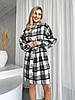 Стильне тепле плаття з байки в карту з поясом, фото 6