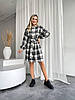 Стильне тепле плаття з байки в карту з поясом, фото 8