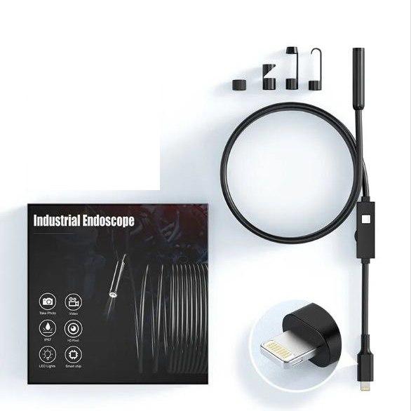 Ендоскопічна камера IP68 для iPhone, iPad, iOS Lighting Ø 8 мм жорсткий., фото 1