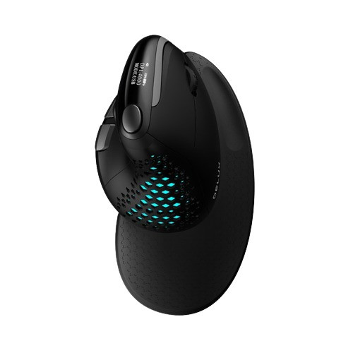 Вертикальна бездротова анатомічна мишка Bluetooth 2,4G Delux M618 XSD Seeker 4000 dpi Чорна