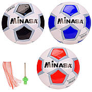 М'яч футбольний CE-102533 (30 шт) №5, PVC, 320 грам, 2 кольори, додат: сітка+голка