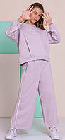 Стильный костюм для девочки светло-лиловый: свитшот + брюки Палаццо Турция р.140 (9-10),146 (10-11)
