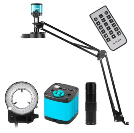 Електронний відеомікроскоп 48Мп 1-130X 1920х1080 кронштейн LED підсвічування, фото 1