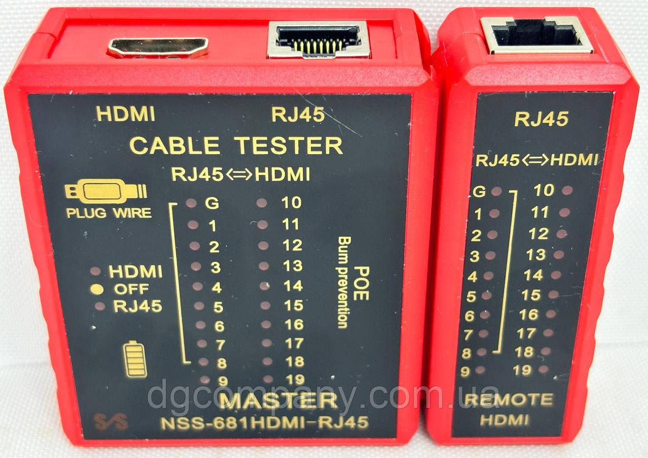 Тестер HDMI кабелю та крученої пари NSS-681hdmi-RJ45