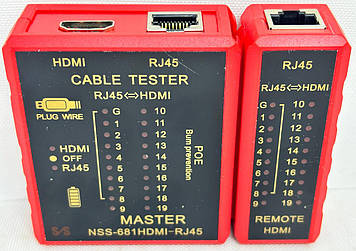 Тестер HDMI кабелю та крученої пари NSS-681hdmi-RJ45