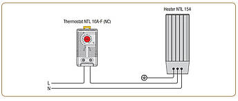 Нагрівач NTL154-100W для електричної шафи, фото 4