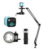 Електронний відеомікроскоп 48Мп 1-130X 1920х1080 кронштейн LED підсвічування, фото 2