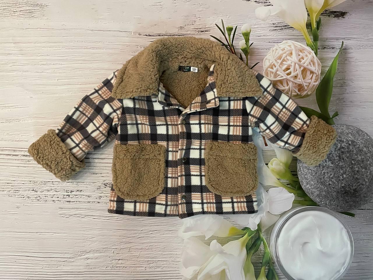 Демісезонна дитяча курточка Тедді розміри 80-86 86-92 92-98 98-104 осіння весняна курточка-сорочка