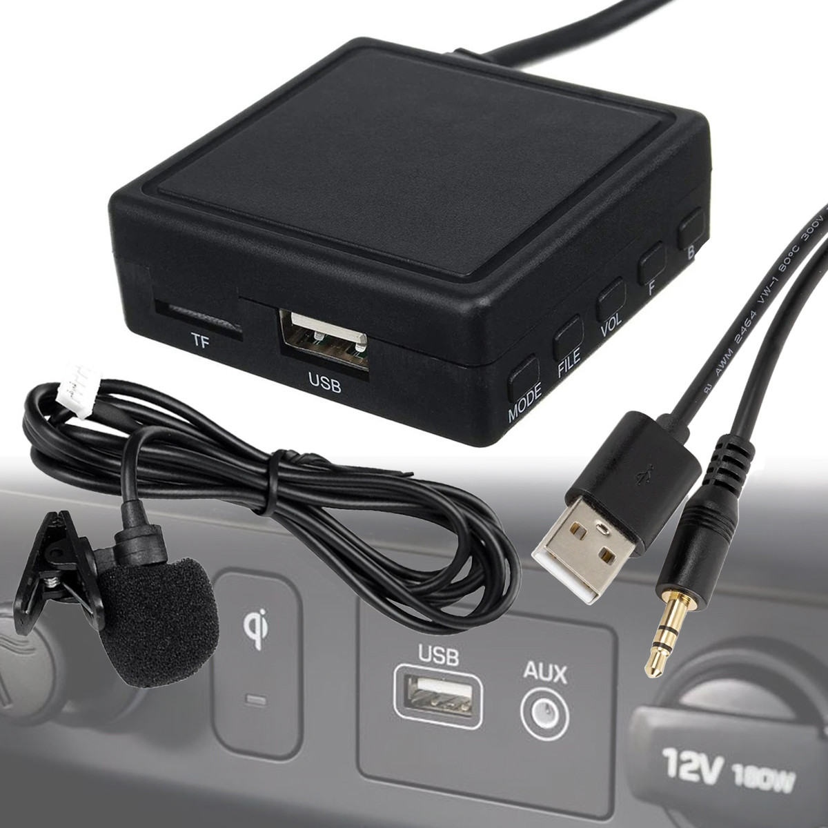 Універсальний Bluetooth модуль для автомобіля +USB +гучний зв'язок [BT v.5.0]