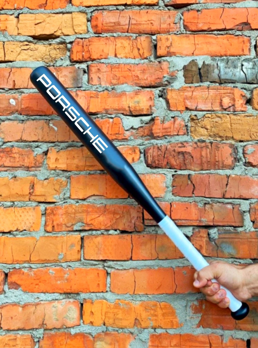 Бейсбольна біта PORSCHE Чорна з білою ручкою