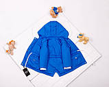 Демісезонна дитяча курточка парка 104-110 110-116 116-122 122-128 128-134 з капюшоном та манжетами у рукавах Весна Осінь, фото 4
