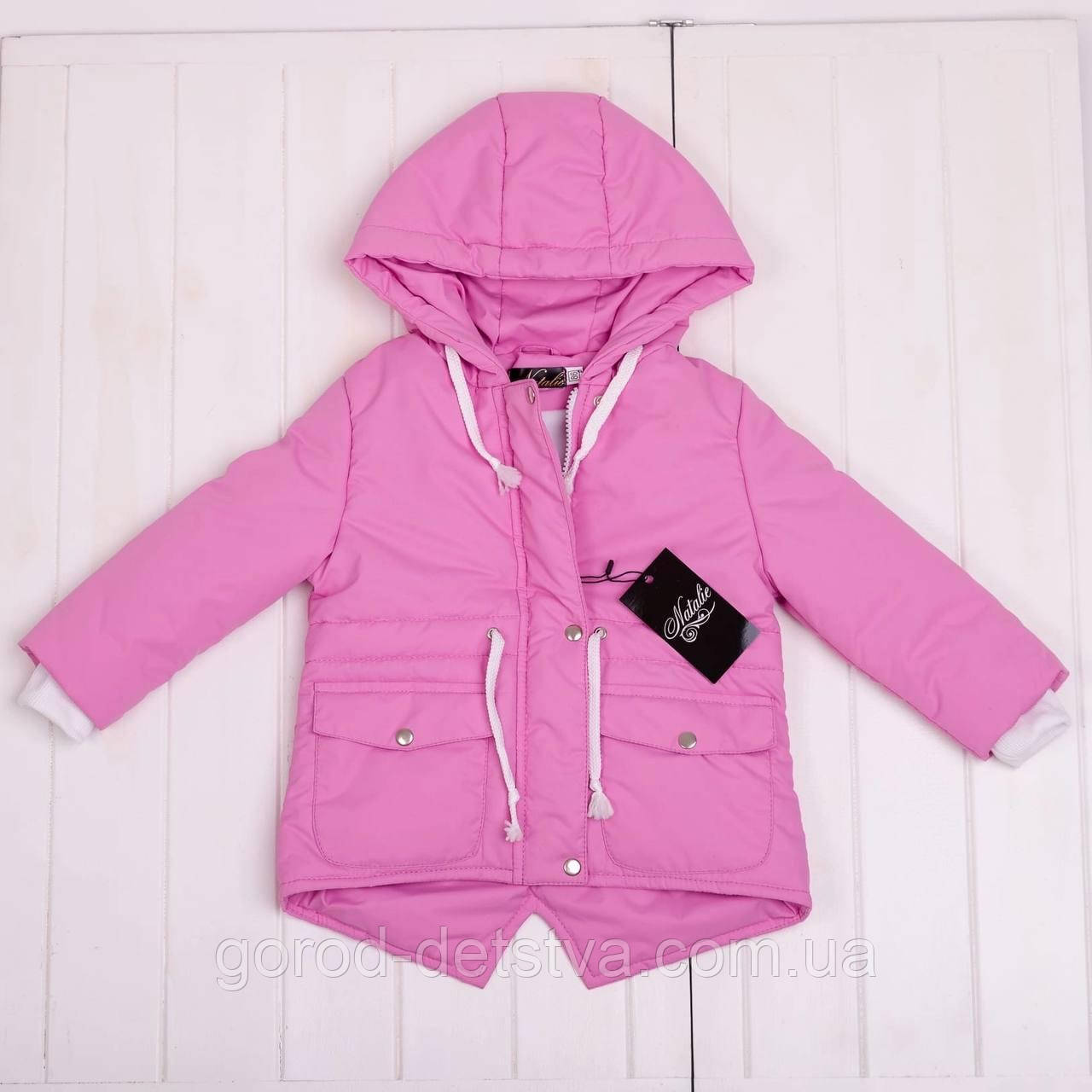 Демісезонна дитяча курточка парка 104-110 110-116 116-122 122-128 128-134 з капюшоном та манжетами у рукавах Весна Осінь, фото 1